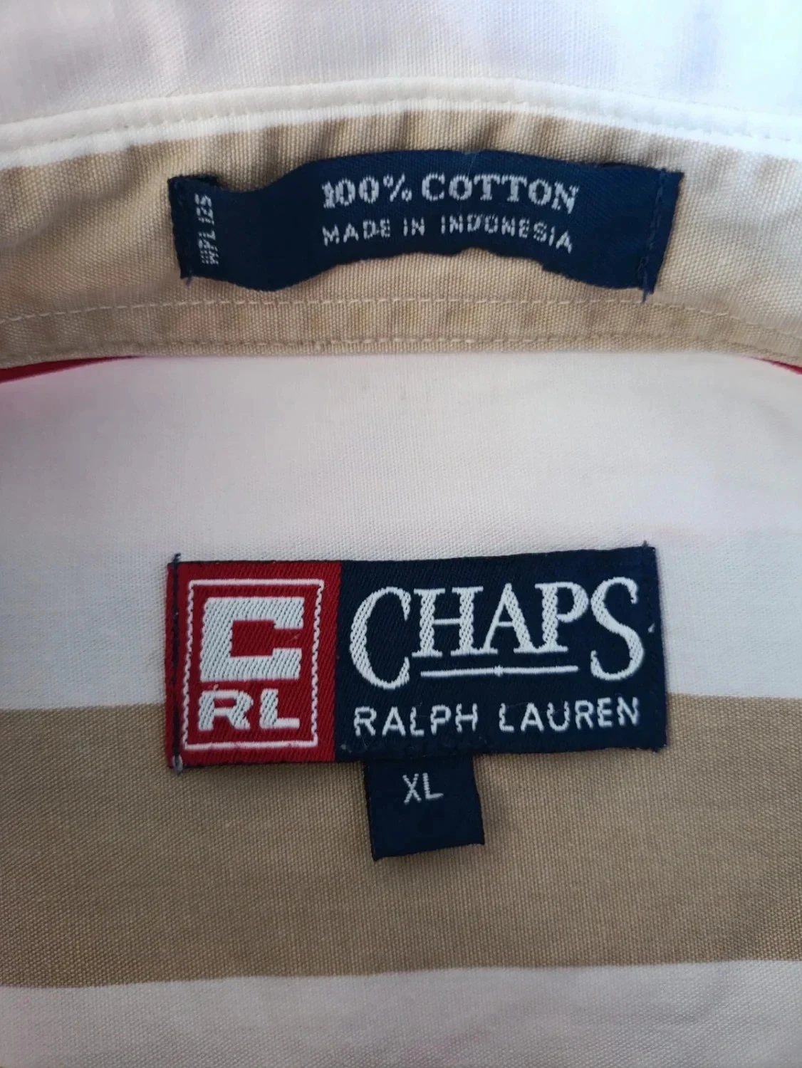 Chemise Chaps Ralph Lauren Vintage regenboogstrepen Geborduurd logo Maat XL – photo 13